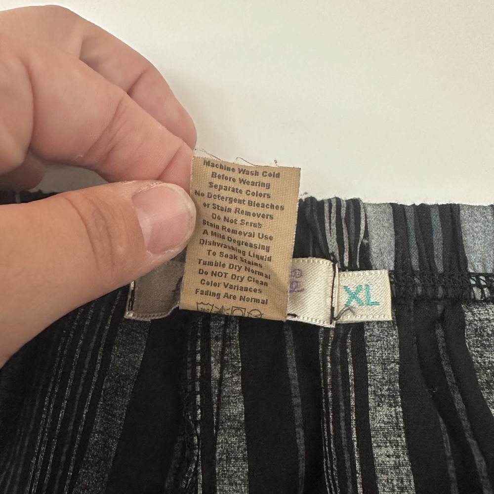 Fresh Produce Womens Cropped Striped Pants Size XL Black Coastal Utility Cargo - Picture 5 of 9